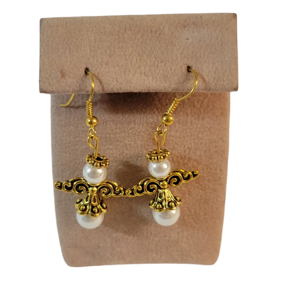 Hand Crafted Angel Pierced Earrings